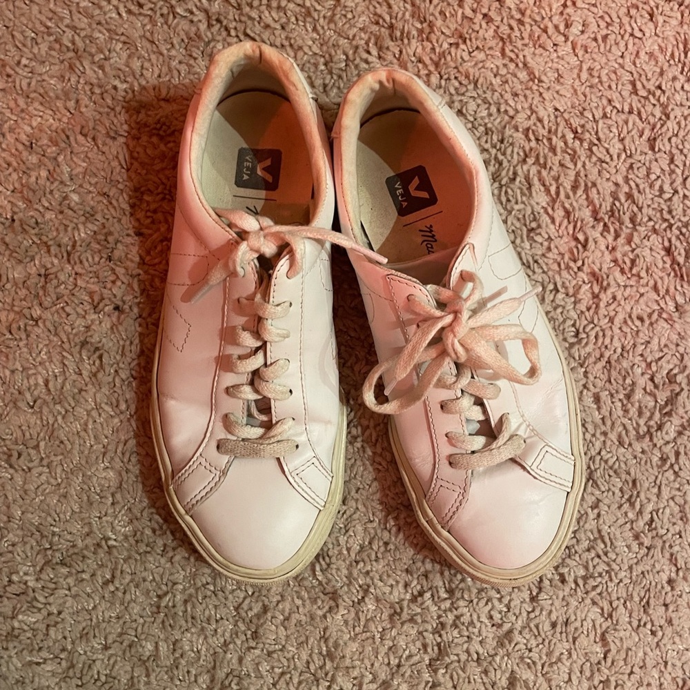 veja x madewell white leather sneakers